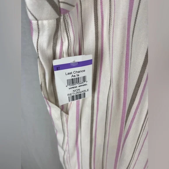 Trina Turk White Monument Pink and Brown Striped Pants Size 14 NWT - Picture 8 of 13